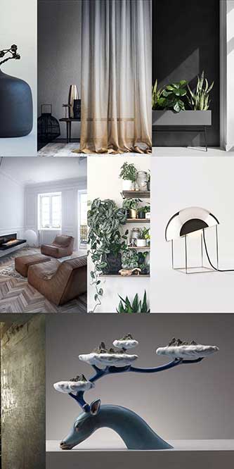 Example of inspiration board (moodboard) to define the interior brand of a client / Picture source: Pinterest